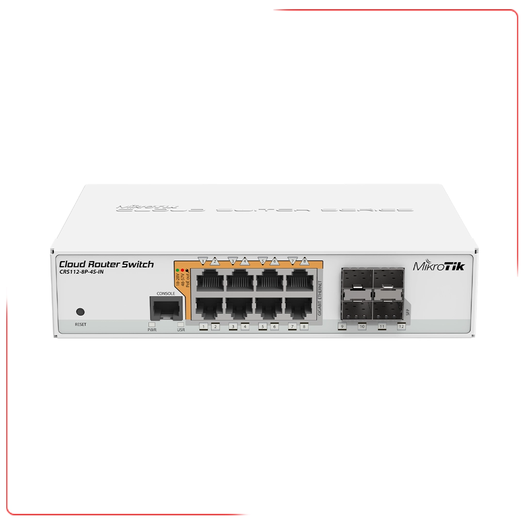 سوییچ میکروتیک مدل CRS112-8P-4S-IN